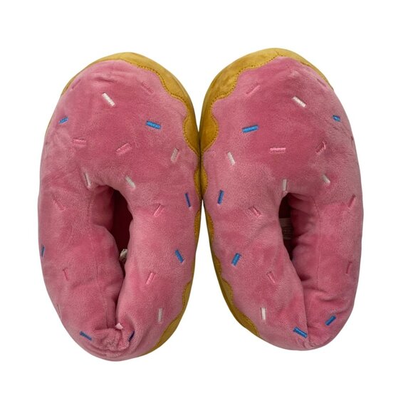 Oooh Geez Women's Funny Donuts with Sprinkles Fluffy House Slippers NWOT - Picture 4 of 6